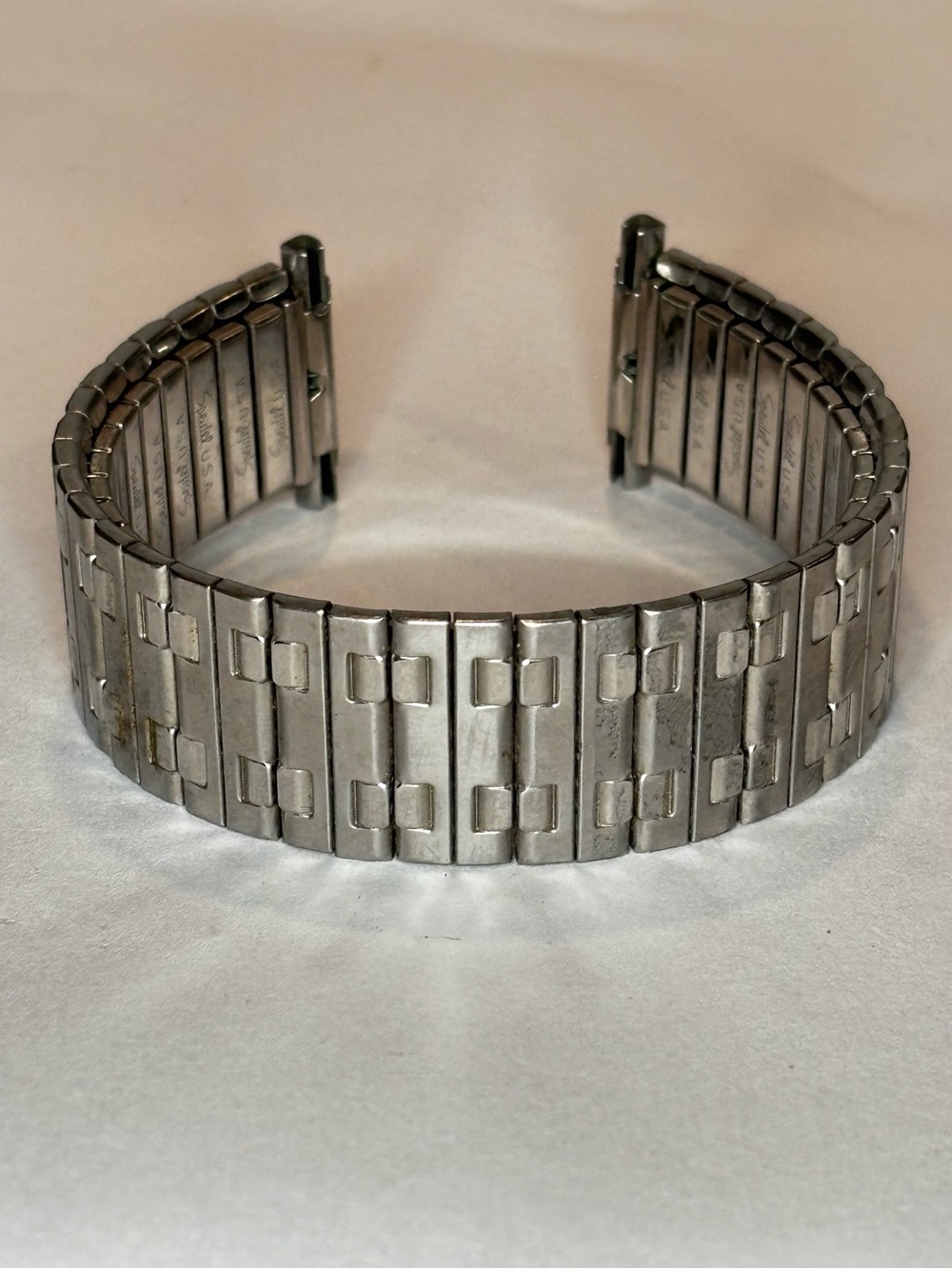 Vintage Speidel USA Stainless Steel Expansion Watch Band 22mm Silver Tone